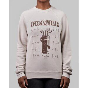 Swing Juice Golf Fragile Ugly Sweatshirt Mens Large Beige Cream Cotton Polyester